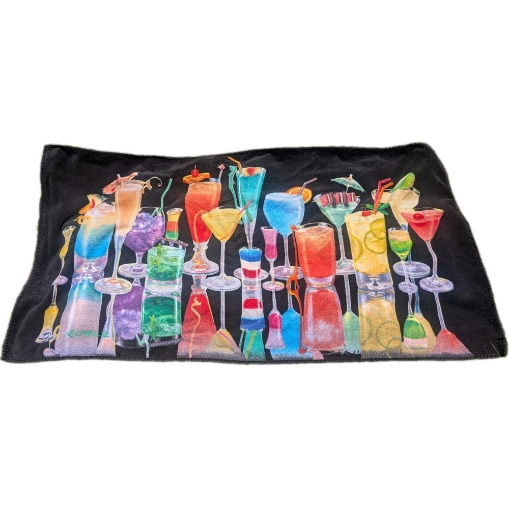 Vintage Y2K Copa Beach Sport Surf Towel 52"x26" ROYCE Cocktails Bar Scene